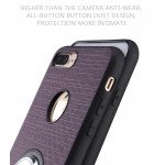 Wholesale iPhone 7 Plus Metal Plate Ring Holder Stand Hybrid Case (Purple)